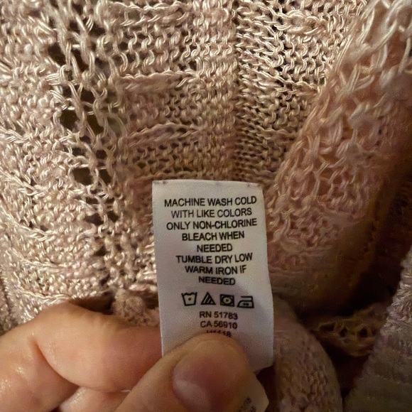 Maurices Dusty Pink Open Knit Short Sleeve Cardigan - Picture 4 of 7
